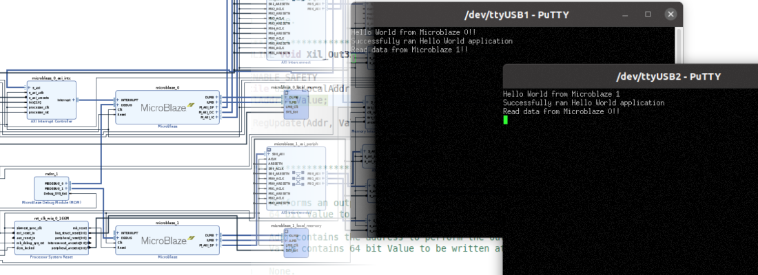 Implementing a dual core processor in FPGA.